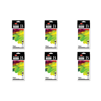 6x 12pc Jasart Byron 12ml Acrylic Paint Tube Set Art/Craft
