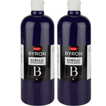 2PK Jasart Byron 1L Acrylic Paint Bottle Medium-Bodied - Warm Blue