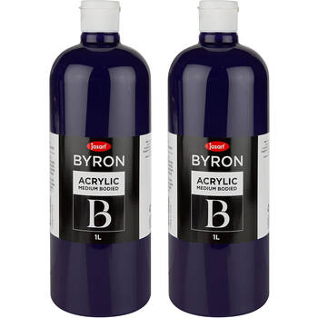 2PK Jasart Byron 1L Acrylic Paint Bottle Medium-Bodied - Violet