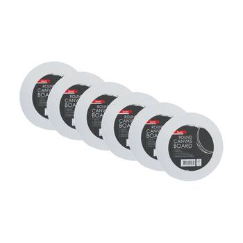 6PK Jasart Studio 10" Round Cotton Painting Canvas Panel 380GSM - White