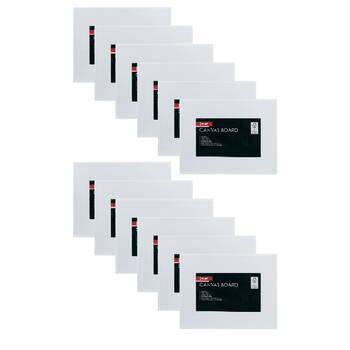 12PK Jasart Studio 5x7" Cotton Canvas Board Panel 380GSM - White