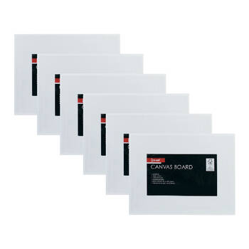 6PK Jasart Studio 8x10" Cotton Canvas Board Panel 380GSM - White