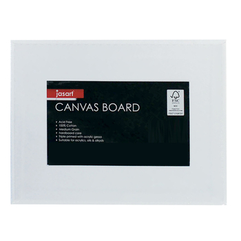 Jasart Studio 14x18" Cotton Canvas Board Panel 380GSM - White