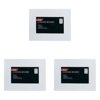 3PK Jasart Studio 10x14" Cotton Canvas Board Panel 380GSM - White