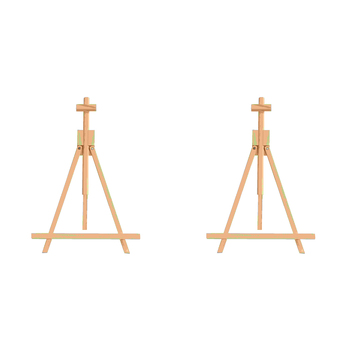 2PK Jasart Academy Tabletop Display Canvas Easel Stand 90cm - Natural