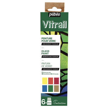 6pc Pebeo Vitrail Glass Paint 20ml Set Creative Art Painting