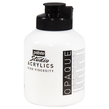 Pebeo Studio Acrylic 500ml Titanium White Creative Art Painting