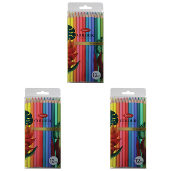 3x 12pc Jasart Studio Art/Craft Colour Pencil Set - Tropical
