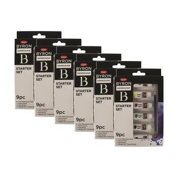 6x 9pc Jasart Byron 12ml Watercolour Art Paint Tube Set
