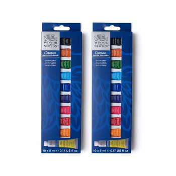 2PK 10pc Winsor & Newton Cotman 5ml Watercolour Tube Set