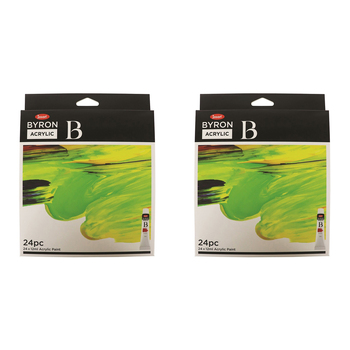 2x 24pc Jasart Byron 12ml Acrylic Paint Tube Set Art/Craft
