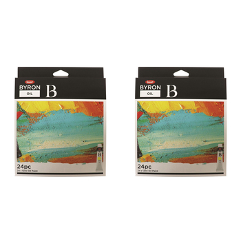 2x 24pc Jasart Byron 12ml Oil Paint Art/Craft Painting Tube Set
