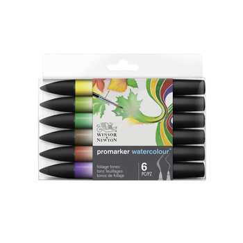 6pc Winsor & Newton ProMarker Watercolour Set - Foliage Tones