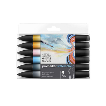 6pc Winsor & Newton ProMarker Watercolour Set - Skyscape Tones