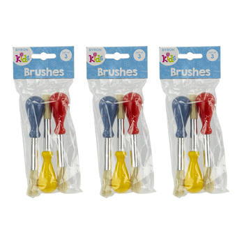 3x 3pc Jasart Byron Kids/Children Brush Paint Accessories 3y+