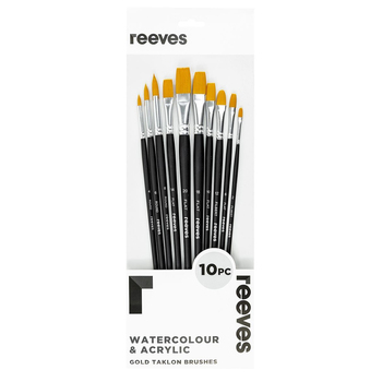 Reeves Gold Taklon LH Flat Round & Filbert Brush Set