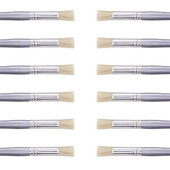 12PK Jasart Hog Bristle Stencil Paint/Colour Brush - Size 0