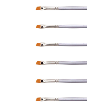 6PK Jasart Gold Taklon Angle Acrylic Paint Brush - Size 6