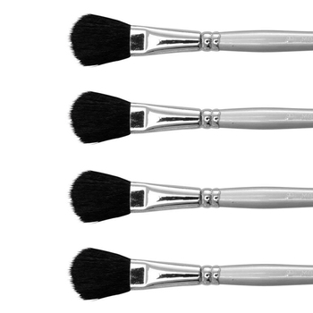 4PK Jasart Goat Hair Mop Watercolour Paint Brush Size 18 - Black