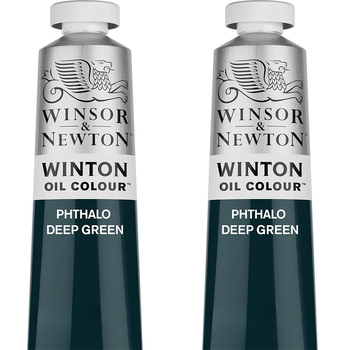 2PK Winsor & Newton 200ml Winton Oil Colour Paint Tube Phthalo Deep Green