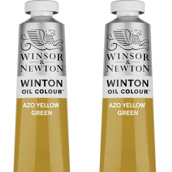 2PK Winsor & Newton 200ml Winton Oil Colour Paint Tube Azo Yellow Green