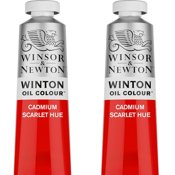2PK Winsor & Newton 200ml Winton Oil Colour Paint Tube Cad Scarlet Hue