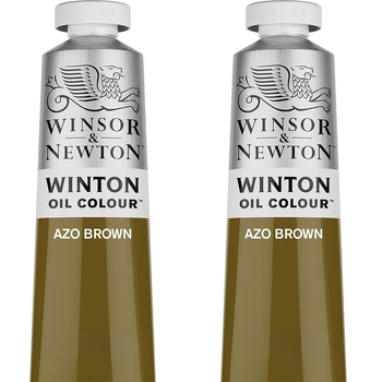 2PK Winsor & Newton 200ml Winton Oil Colour Paint Tube Azo Brown