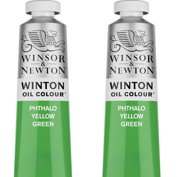 2PK Winsor & Newton 200ml Winton Oil Colour Paint Tube Phthalo Yellow Green