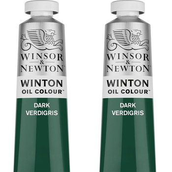 2PK Winsor & Newton 200ml Winton Oil Colour Paint Tube Dark Verdigris