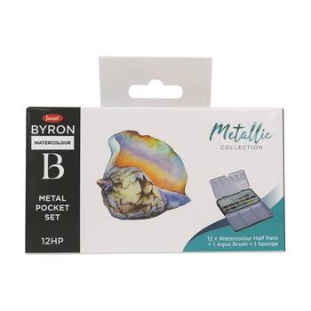 Jasart Byron 12-Colour Pocket Watercolour w/ Brush Set - Metallic
