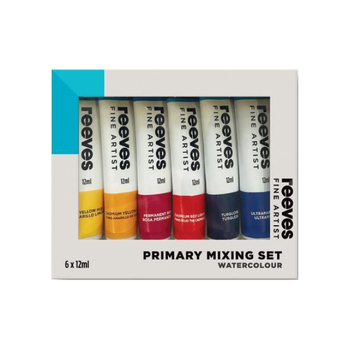 6pc Reeves Primary Mixing Fine Artist Watercolour 12ml Painting