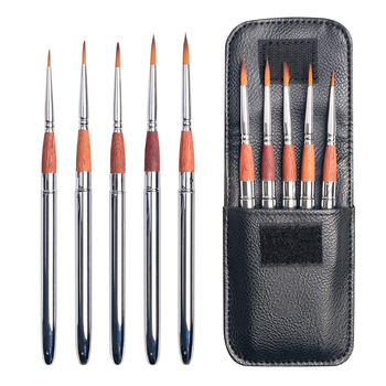 5pc Jasart Watercolour Brush Set w/ Pocket Travel Case - Black