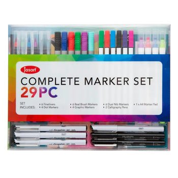 29pc Jasart Complete Marker Drawing Set Art/Craft Sketch Supplies