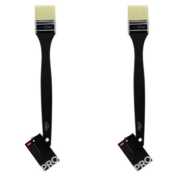 2PK Jasart Elevate Professional Long Handle Flat Brush 2"/50mm - Black