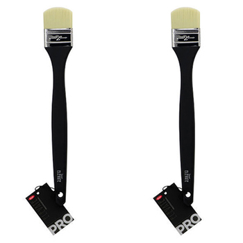 2PK Jasart Elevate Professional Long Handle Filbert Brush 2"/50mm - Black