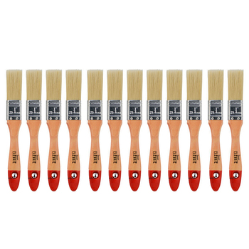 12PK Jasart Elevate Red Hog Flat Nylon Mix Brush 1"/25mm White Bristle
