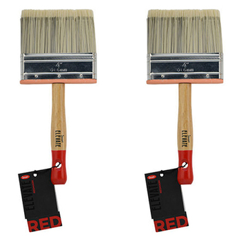 2PK Jasart Elevate Red Synthetic Flat Giant Brush 4"/100mm Flat