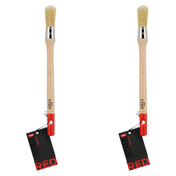 2PK Jasart Elevate Red Hog Round Nylon Mix Brush #6/18mm White Bristle
