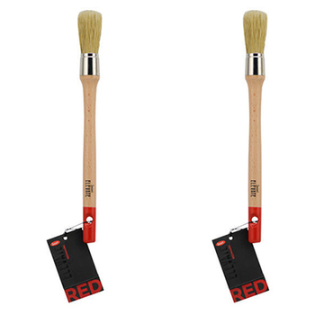 2PK Jasart Elevate Red Hog Round Nylon Mix Brush #8/21mm White Bristle