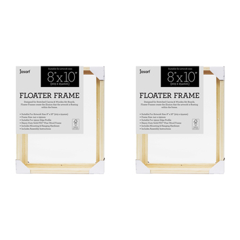 2PK Jasart Thin Edge Artwork 8x10" Floater Frame Wood - Natural