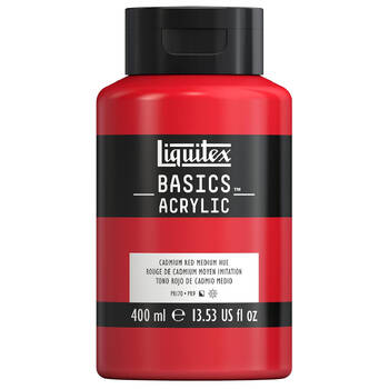 Liquitex Basics Acrylic 400ml Cad Red Medium Hue Home Arts Crafts Painting
