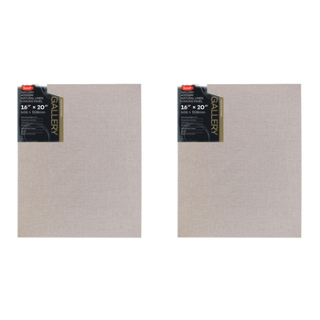 2PK Jasart Gallery 16x20" Natural Linen Canvas Board Panel 400GSM