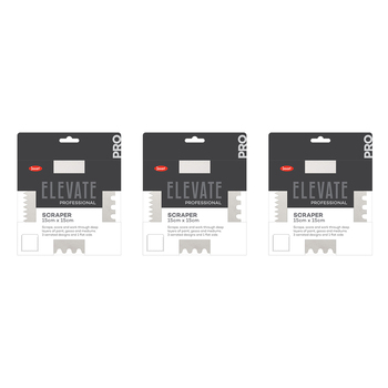 3PK Jasart Elevate Professional XL Serrated/Flat Painting Scraper 15x15cm