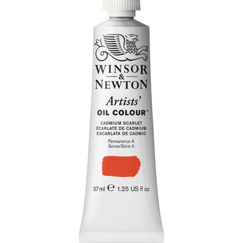 Winsor & Newton Artists Oil Colour 37ml Paint Tube Cadmium Scarlet Series 4
