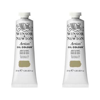 2PK Winsor & Newton Artists Oil Colour 37ml Paint Tube Davy's Gray Series 2