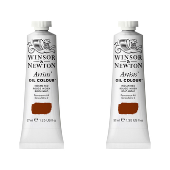 2PK Winsor & Newton Artists Oil Colour 37ml Paint Tube Indian Red Series 2