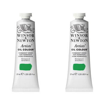 2PK Winsor & Newton Artists Oil Colour 37ml Paint Tube Permanent Green Series 2