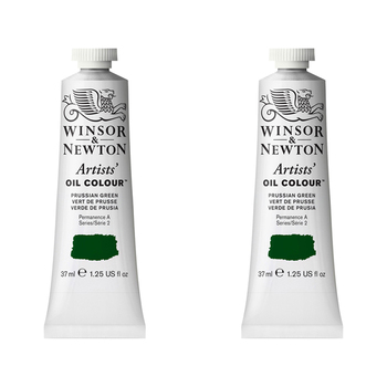 2PK Winsor & Newton Artists Oil Colour 37ml Paint Tube Prussian Green Series 2