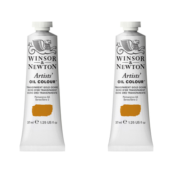 2PK Winsor & Newton Artists Oil 37ml Paint Tube Transparent Gold Ochre S2