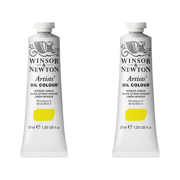 2PK Winsor & Newton Artists Oil Colour 37ml Paint Tube Winsor Lemon Series 2